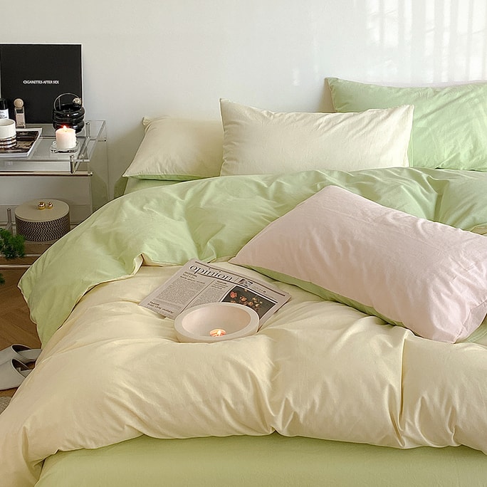 Simple Fresh Bedding Set Queen Size Lime&Cheese