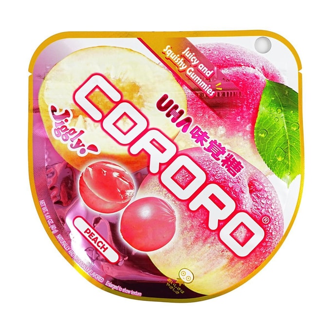 日本UHA悠哈 味覺糖 CORORO 桃子果汁軟糖 40g【全新包裝 口感升級】