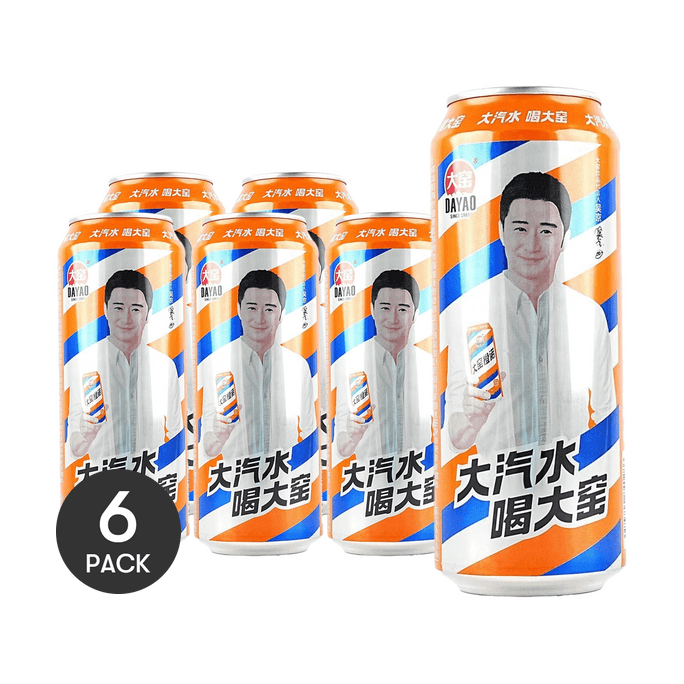 大窯 橘諾 柳橙汁汽水 罐裝 500ml *6【6份超值裝】【童年懷舊老汽水】【內蒙古特產】