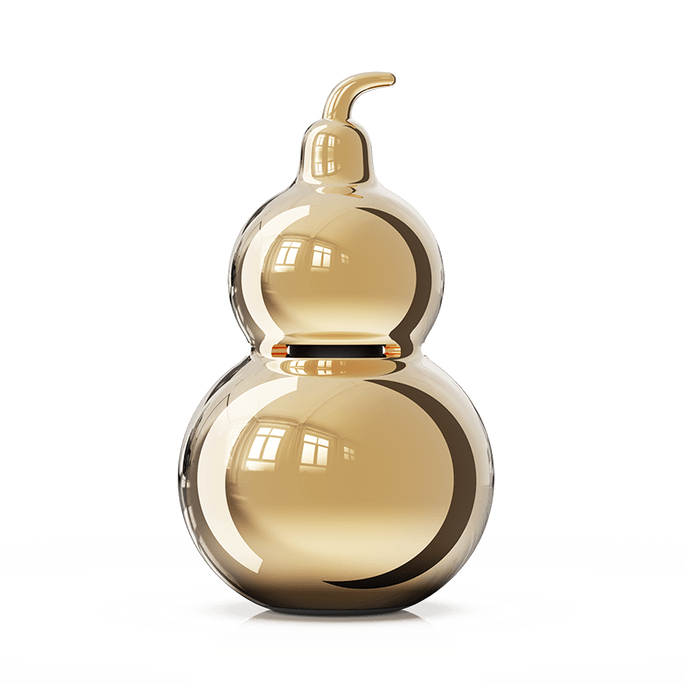 【フォーチュンアロマセラピー】OTEコラボレーション アロマセラピーひょうたん型置物、香り付きギフト、シャンパンゴールド、1個