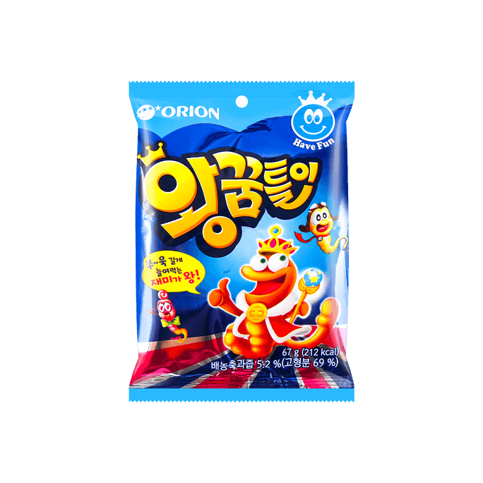 King Worm Fruit Flavored Gummy Jelly 2.36oz【재미 & 쫄깃】【과즙 함유】