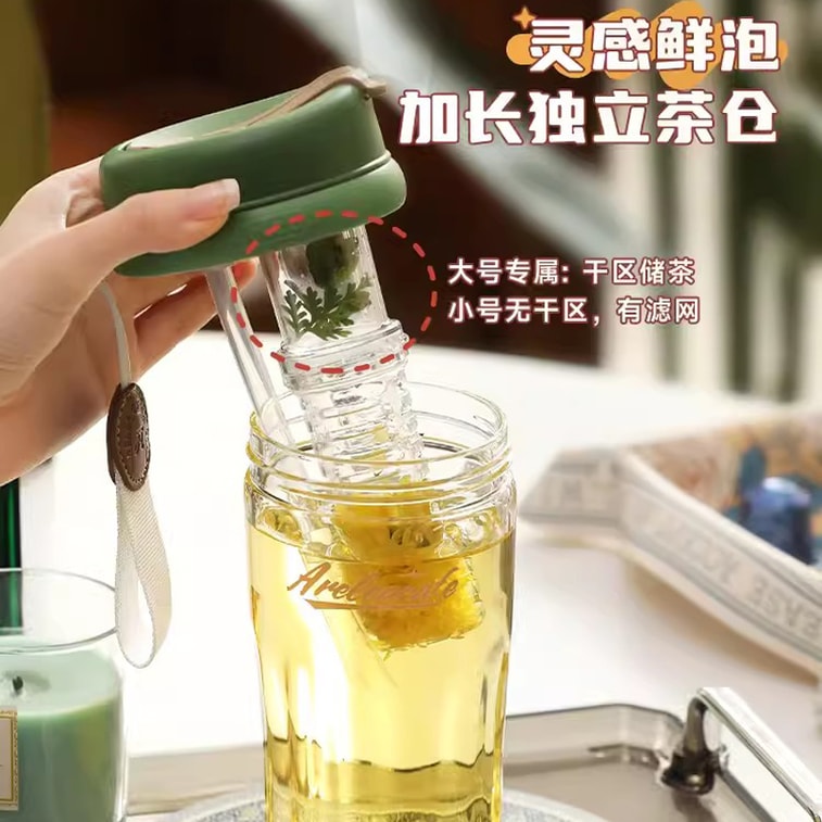 Wu Biological 見栄えの良い高温耐性ガラスウォーターカップストローカップコーヒーとティーカップカリフォルニアレッド 550 ミリリットル 4