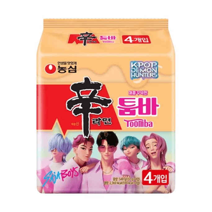 Kpop Demon Hunters Shin Ramyun Toomba Spicy Creamy Stir Fry Instant Ramen Noodles ,19.3 oz 【Netflix Limited Edition】
