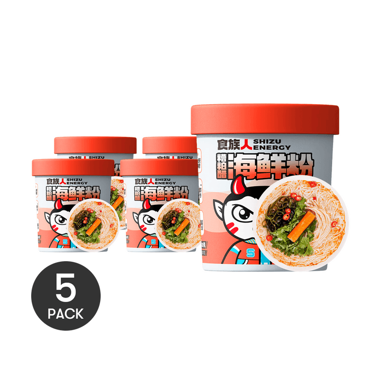 食族人 糟粕醋海鮮粉 沖泡免煮米粉米線 190g *5【5份超值裝】【鮮香酸辣醇天然 解膩海南味】 3