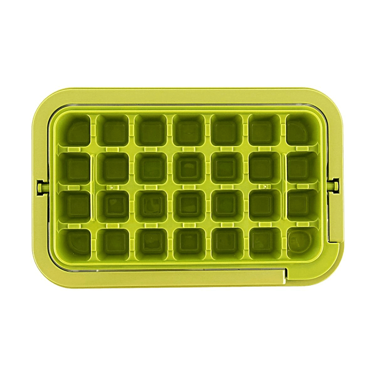 Large Ice Cube Tray Single Layer - Green 1pc【One-Touch Press Release Ice Maker Mold With Storage Bin】 6