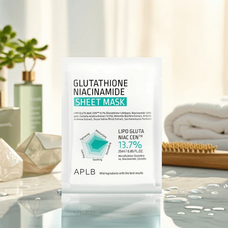 APLB Glutathione Niacinamide Sheet Mask 0.85 fl oz*10 pieces 【Moisturizing】【Brightening】【Tightening】【Low Irritation】