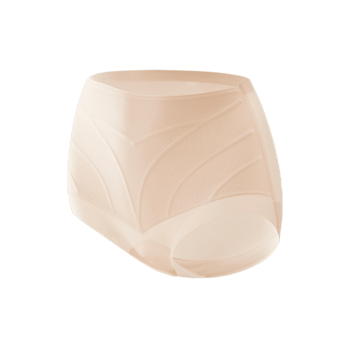 【Hong Kong Direct Mail】 Caobenchuse High-Waisted Panties for Women, Nude, Size L. Butt-lifting, shaping, no wedgies. 15D ice silk breathable, traceless, no pinching.
