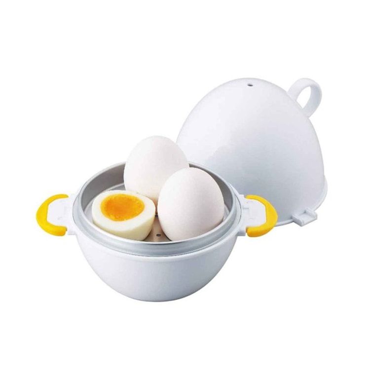 AKEBONO Egg Cooker Everyday Home Kitchen Egg Steamer 3pcs RE-278 Microwave  Oven Safe 