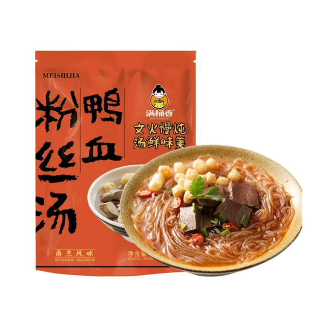 【中国直邮】 满桶香 正宗南京鸭血粉丝汤早餐速食168g*2袋
