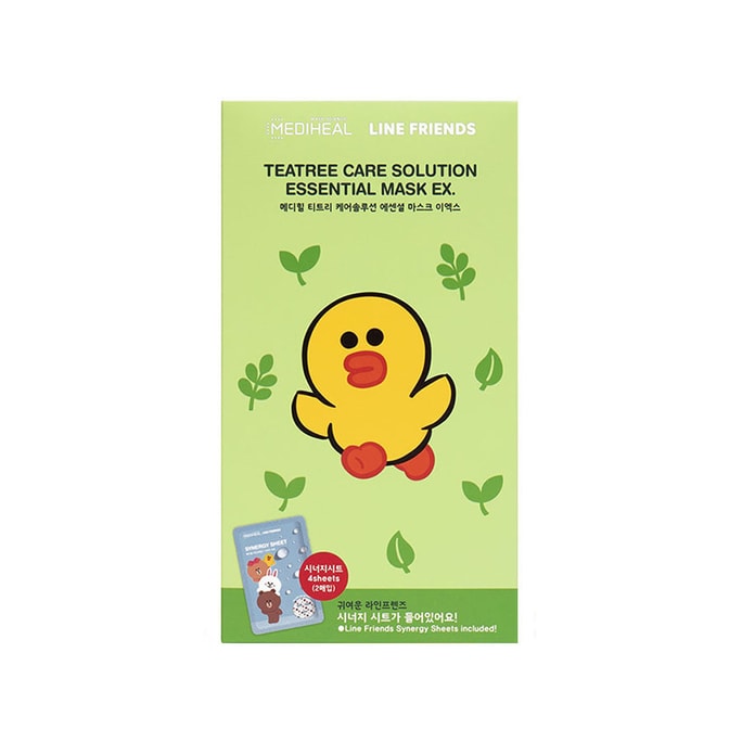 MEDIHEAL Teatree Care Solution Essential Mask 8pcs/boxes included 2 pcs Synergy Sheets