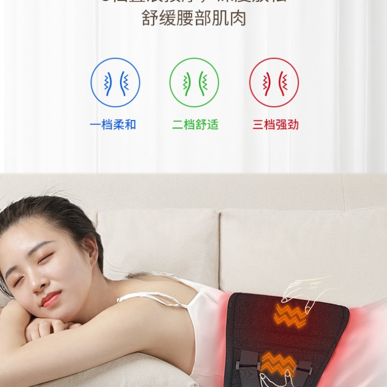 【中国直送】AUX 加熱式ウエストサポートベルト 温熱コンプレッサー 子宮マッサージャー 温熱療法 充電式ウエストマッサージャー 男女兼用 デラックス電熱モデル ブラック 1パック 3