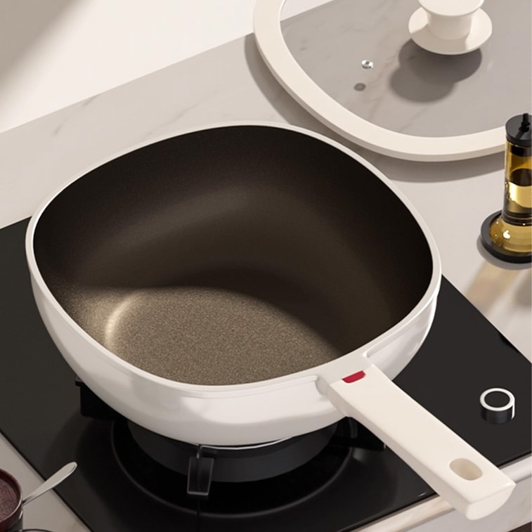 Titanium Ceramic Nonstick Small Square Pan, 0 Chemical Coating, Compatible With Induction And Gas Stoves, Universal Nonstick Pan, 24 cm 3