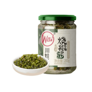 【中国直邮】 川娃子 炭烤烧椒酱虎皮青椒酱剁椒酱下饭菜200g*1瓶