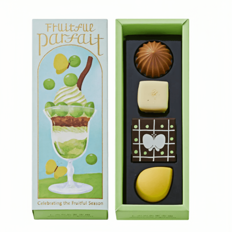 【日本直邮】 日本 摩洛索夫 情人节限定葡萄水果芭菲巧克力 4枚 1 盒