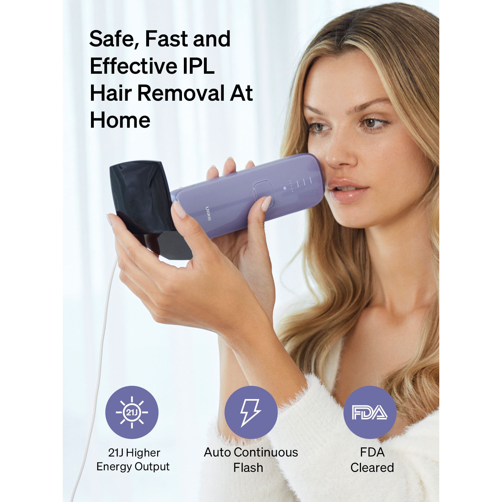 【ヤケクソの値下げ】Ulike IPL Hair Removal Device Laser Hair Removal Air 3 IPL with Sapphire Ice-Cooling System for