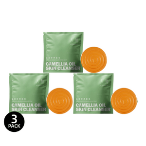 멀리서 온 좋은 발견 [글로벌 굿파인드 페스티벌] 동백씨 에센셜 오일 함유 진드기 방지 비누 30g*3개입 오일 베이스의 피부 영양 공급, 유분 조절, 여드름 완화, 세정 및 보습 효과를 제공하는 민감성 피부용 비누 [밸류 세트]