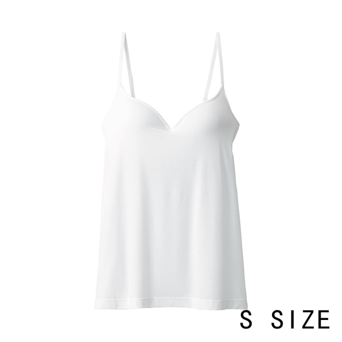 【日本からの直送】無印良品 レディース リヨセル キャミソール ブラパッド付き サイズS ホワイト 1枚