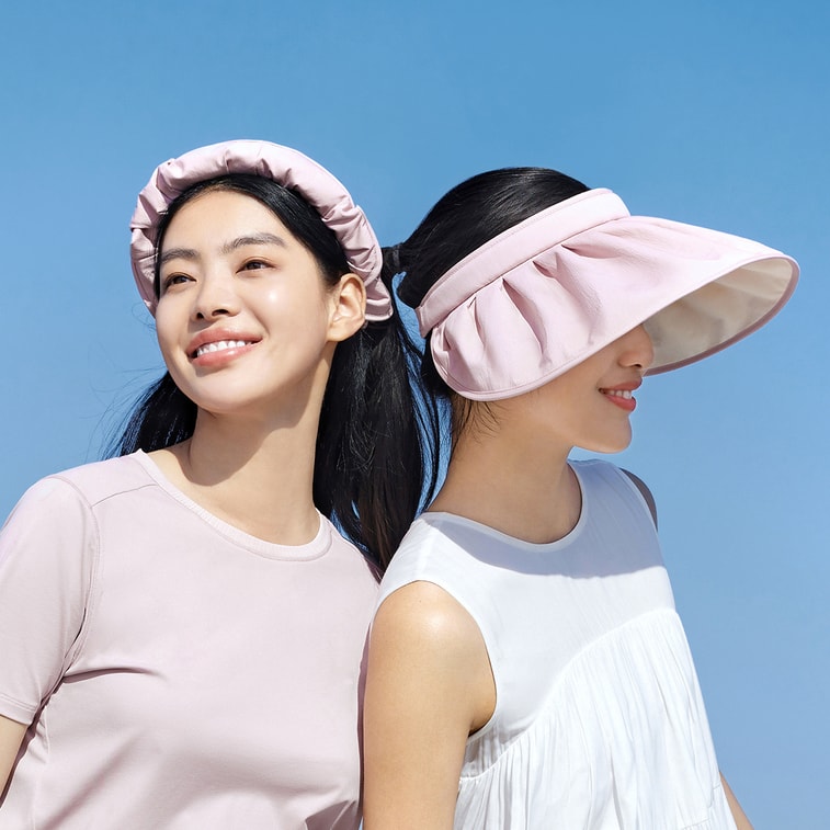 넓은 챙 롤업 선햇 선바이저 핑크색 21.7-22.8인치 9