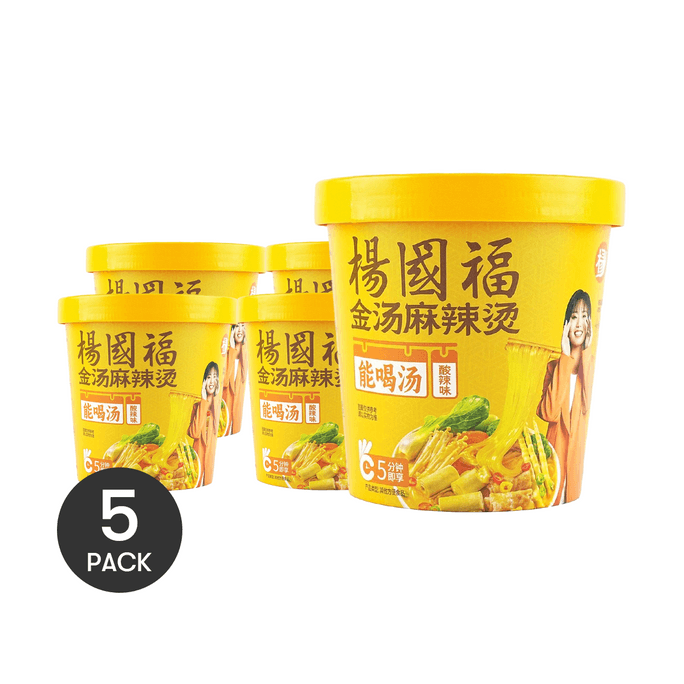 杨国福 麻辣烫 金汤酸辣味 135g *5【5份超值装】【冲泡即食 5分钟即享】【能喝汤的麻辣烫】