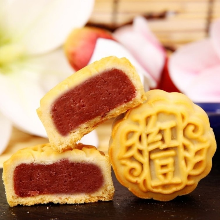 福士錦ミニ月餅 - 五種のナッツ、黒ごま、小豆、栗のミックスフレーバー - 210g (21g x 10個) - 伝統的な中秋節菓子 3