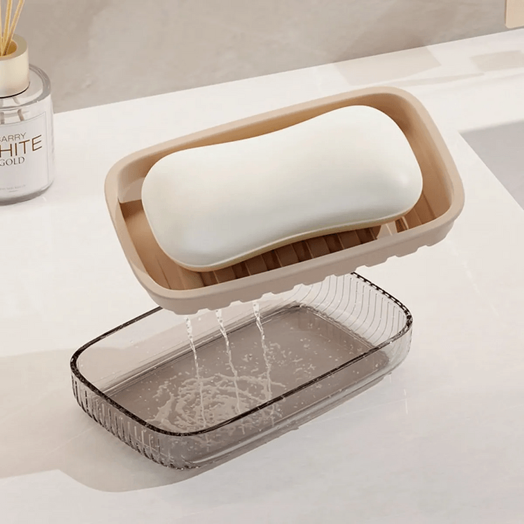 BDO 家用肥皂盒 架子双层沥水 免打孔卫生间收纳香皂盒皂碟 13.7×8.5×2.4cm 4