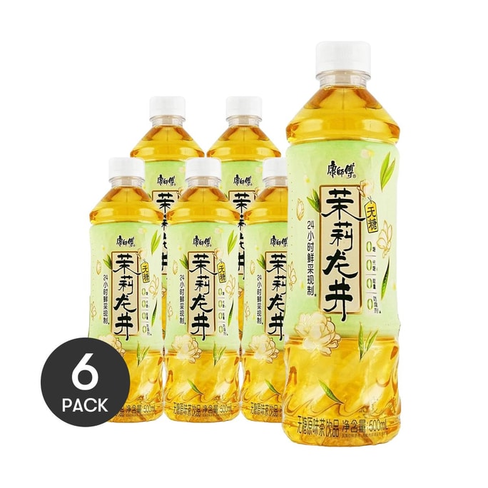 Jasmine Longjing Tea , Sugar-Free, 16.9 fl oz *6【6 Packs】【0 Sugar 0 Fat 0 Calories】