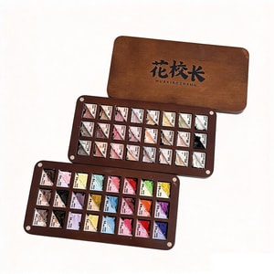 Candlelight Mashed Potato Patting Gel Set 25-48Colors [Comes With Walnut Storage Box + Scraper + Cardstock] (1.5g*24 Colors)*1 Box