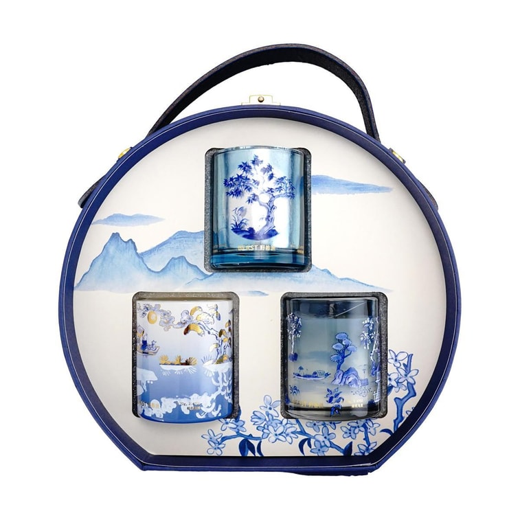 달콤한 계화 트리플 노트 문 선물 상자 행운 양초 세트, 말띠 해 선물 세트 12