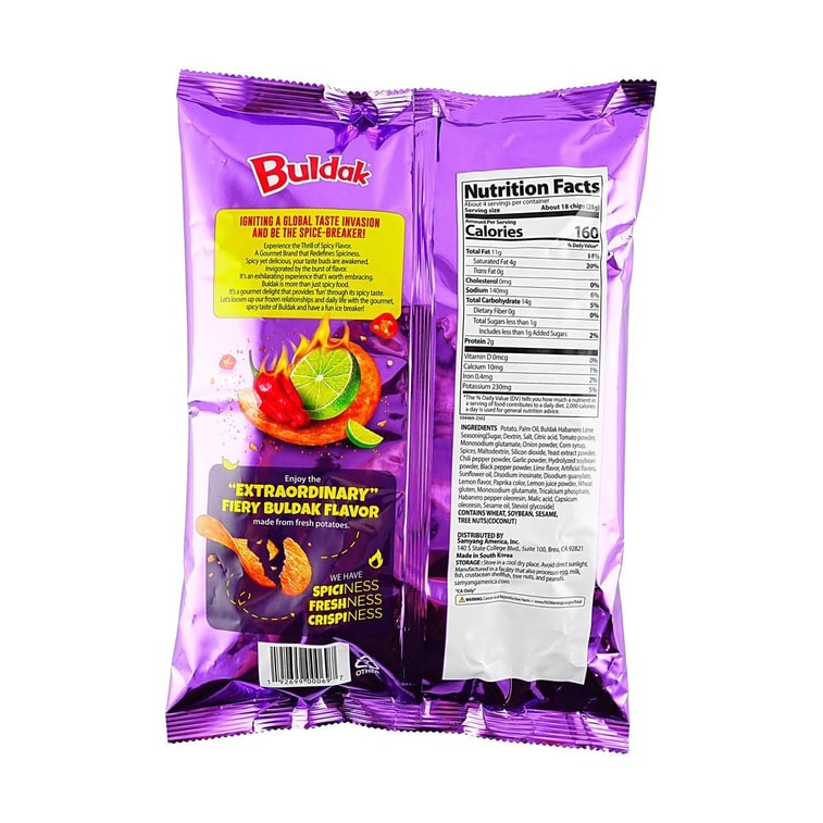 Buldak Potato Chips Habanero Lime Flavor, 4.23 oz 3