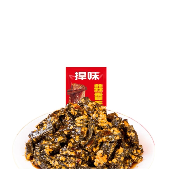 【中国直邮】 捍味 麻酱素毛肚零食魔王魔蒜香肚脆10g*15包