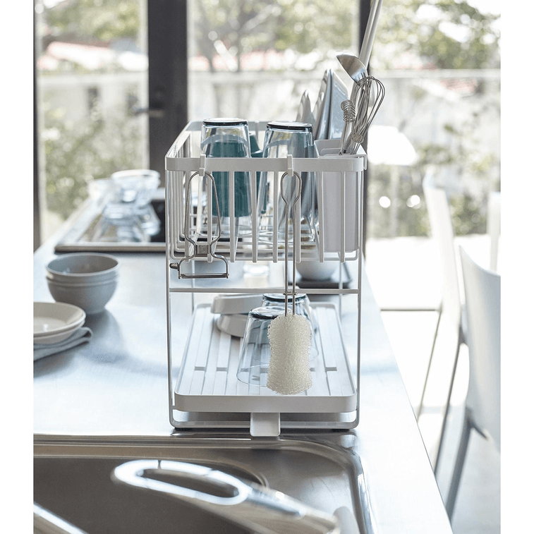 日本 Yamazaki Home 双层碗碟架 - 钢白色 5