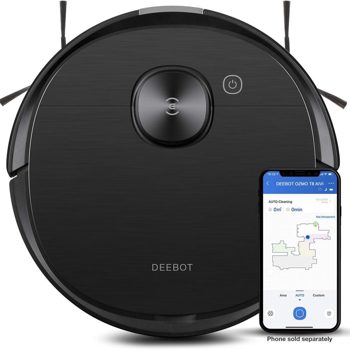 ECOVACS Deebot T8 AIVI Robot Vacuum Cleaner For FloorsCarpet Vacumming and Mopping in One-Go Laser Mapping Smart AI