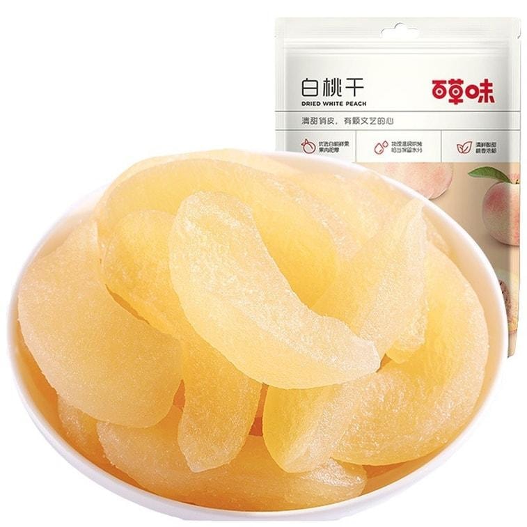 【中國直郵】百草味 白桃乾現摘多汁白桃果肉細嫩果味濃100g/袋