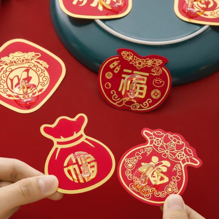 New Year Fu Character Hook 6 Pcs 6