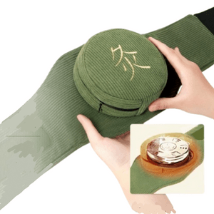 Moxibustion Box: Portable Moxibustion Set for the Abdomen—Home Use for Moxibustion and Abdominal Heat Therapy. Includes a corduroy moxibustion box, 1 large steel box, and 24 moxa cones.