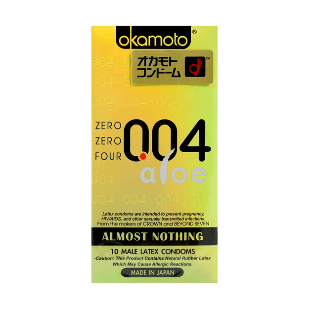日本okamoto冈本 004系列 芦荟安全避孕套 10个装 包装随机发送