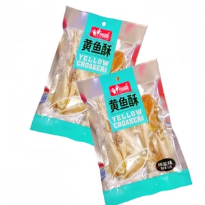 [중국에서 직접 우편] Chuangyi Yellow Croaker 바삭바삭한 소금 후추 풍미 건조된 작은 Yellow Croaker 간식 사무실 TV 시리즈 시청, 음료 및 식사용 [뼈 없는 바삭바삭한] [짠맛, 바삭바삭한, 겹겹이 쌓인 풍미] 62g*2팩