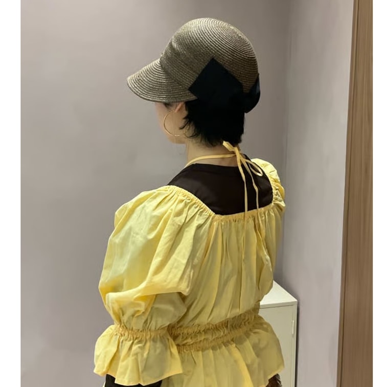 【日本直送】CA4LA 折りたたみ式蝶柄麦わら帽子、日よけ帽子、フリーサイズ、ブラウン、1個 3