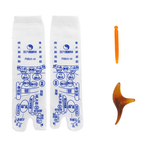 Foot Health Care Socks With Acupuncture Point Map With Acupuncture Stick + Triangle Bird