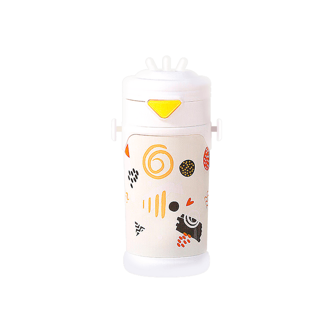 张小泉 萌尚吸管杯子 三毛小白 450ml【316不锈钢】【一键开启】【呆萌外形】