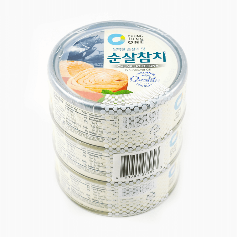 韓國O'FOOD清淨園 大塊油浸金槍魚罐頭 紫菜包飯三明治食材 3罐裝 300g 4