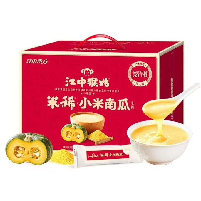 【중국 직배송】 장강 그룹 장강 호구 미시(기장 호박맛) 30일 위장 강화 아침 식사용 헤어테일 버섯 팔보 분말 선물 세트 어르신용 고섬유 저지방 750g/상자