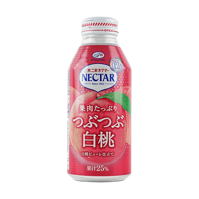 日本FUJIYA不二家 NECTAR 白桃果肉果汁 380g【含25%真实果汁】【新旧版本随机发】