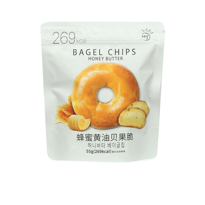 【中国直送】9日間ハニーバターベーグルクリスプスナックマルチグレインビスケットベーグルスライスラスク55g*1袋
