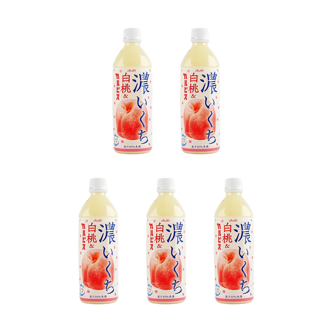 日本ASAHI朝日 可尔必思 乳酸菌饮料 浓厚桃子口味 500ml*5瓶【超值装】