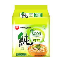 韩国NONGSHIM农心 纯素食蔬菜拉面方便面 4连包 448g
