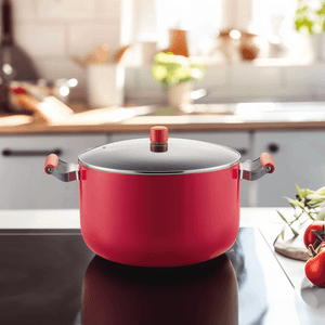 日本PEARL LIFE 汤锅家用燃气加厚深锅 煮粥蒸锅咖喱锅不粘锅 带玻璃盖 电磁炉适用 32cm