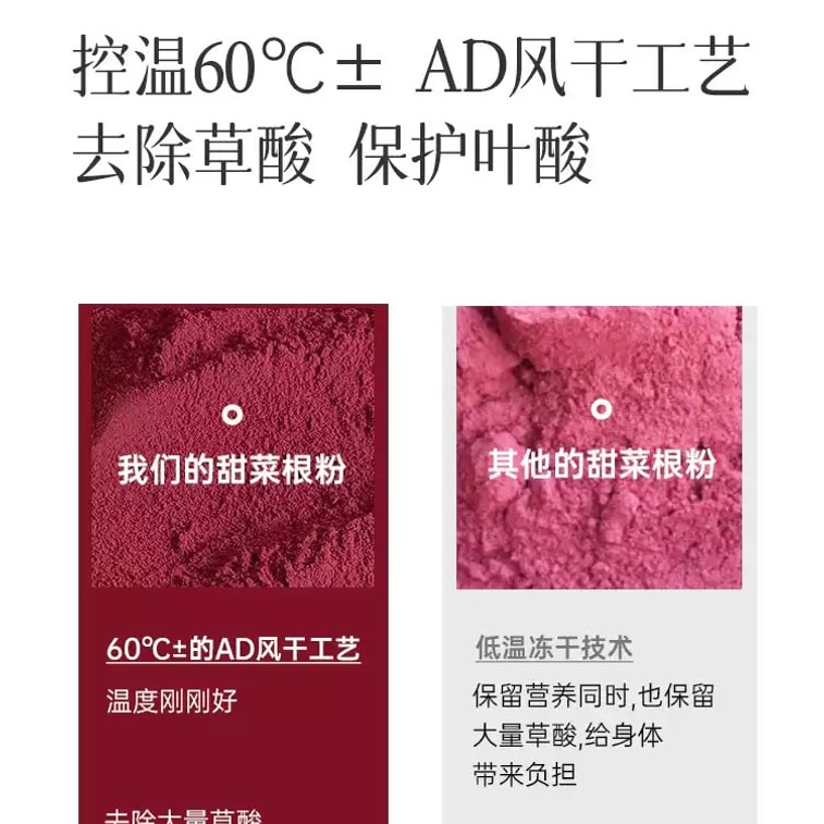 【中国直邮】 均衡大师 有机甜菜根粉 铁叶酸健身补剂硝酸盐跑步体育生 60g 5