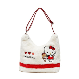 Sanrio Hello Kitty red dress plush messenger bag, cute casual daily use good item bag 36*11*24cm
