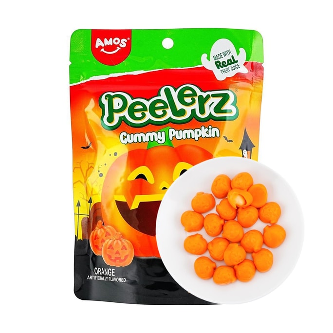 ハロウィンパンプキンピーラーズグミキャンディ、オレンジ風味、6オンス【ハロウィンキャンディトリックオアトリート】